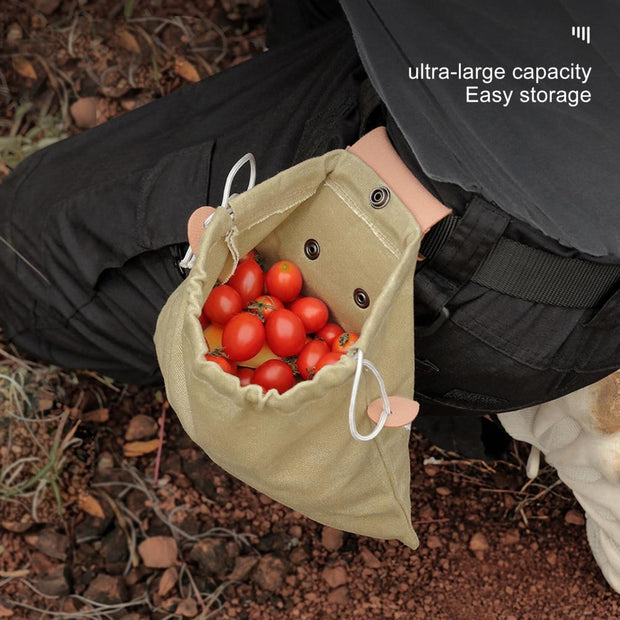 Outdoor Picking Multifunctional Bag, Hanging Waist Kit, Waist Strap Bag, Folding Canvas Kit Canvas Fruit Harvest Pouch For Jungle Camping Hiking Hunting, Foldable