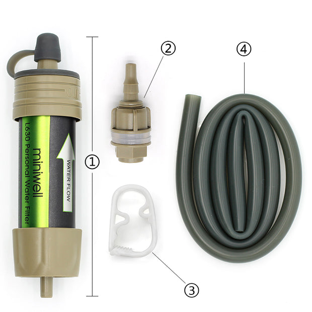 Single soldier outdoor water purification straw gravity water purification bag portable filter