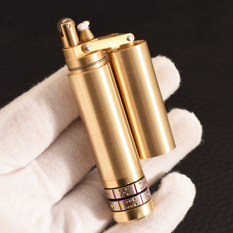 Nunchaku Second-generation Brass Oil Machine Creative Retro Old-fashioned Special-shaped Kerosene Lighter