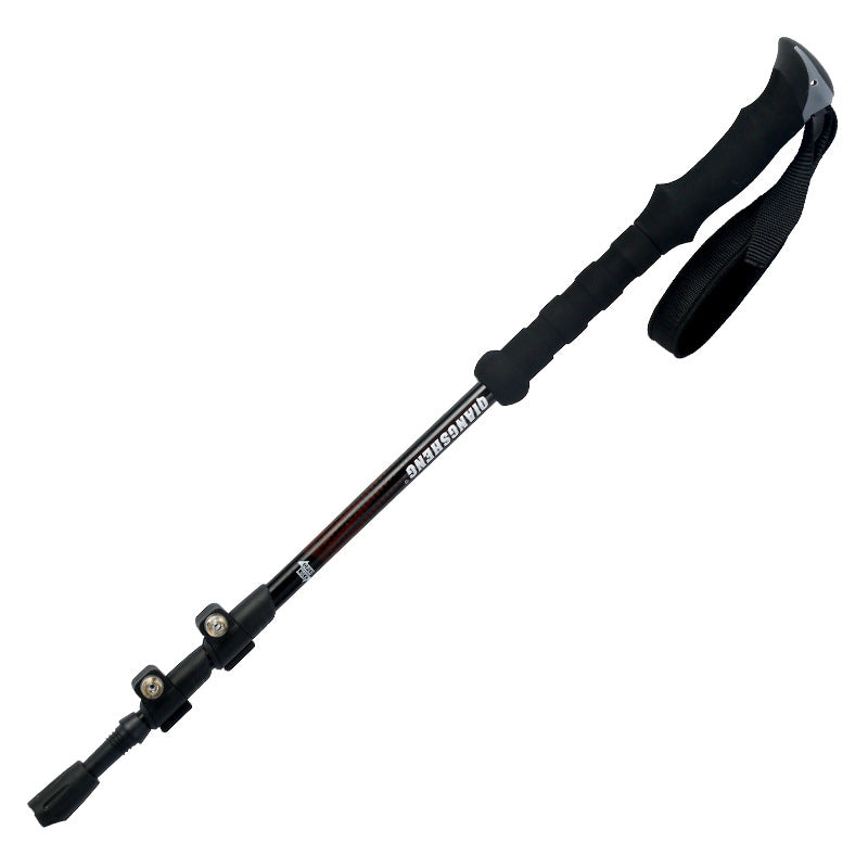 Outdoor Straight Handle Trekking Pole With Outer Lock Telescopic