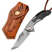 Outdoor Camping Survival Knife High Hardness Pattern Steel Folding Knife