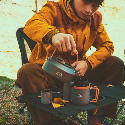 Camping Teapot 1L Portable Outdoor Kettle Folding