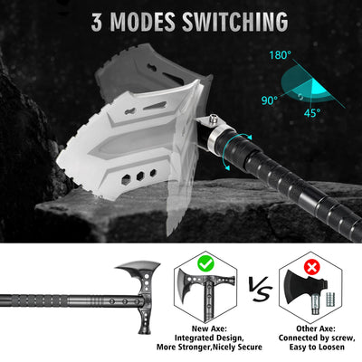 Camping Shovel Axe Outdoor Survival Shovel Set with High Carbon Steel Camping Gear for Men Outdoor Caming Hiking Backpacking Emergency